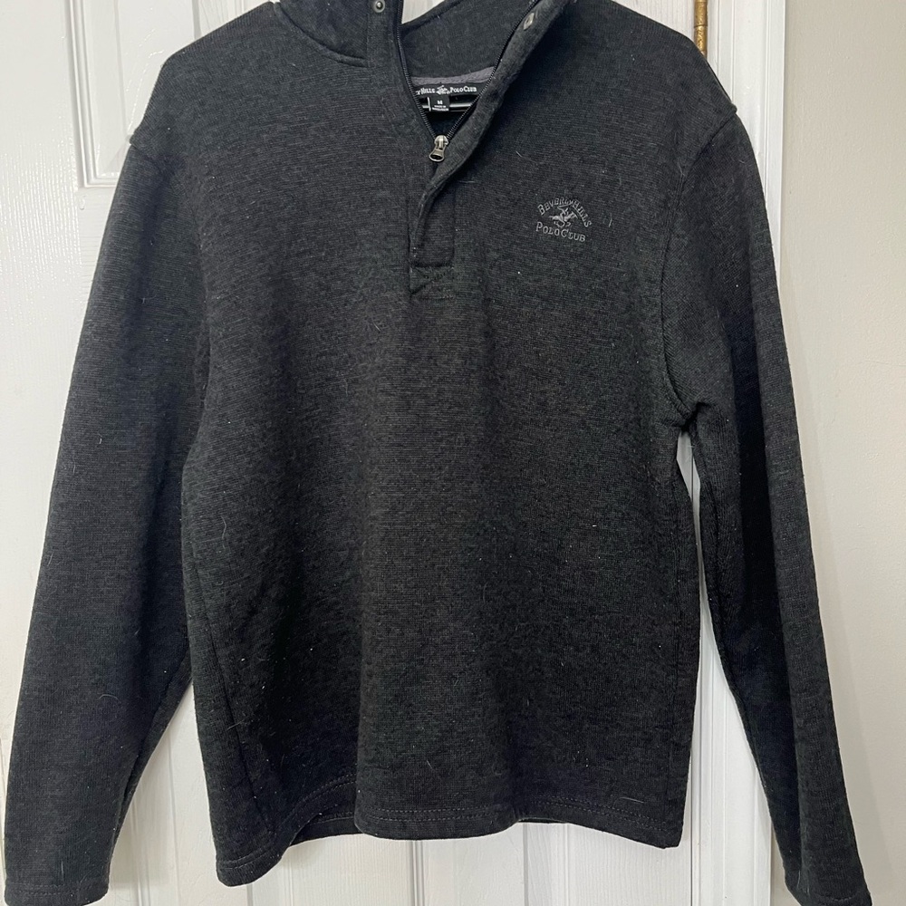 Beverly Hills Polo Club Charcoal Zip-Up Sweater